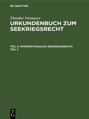 cover image of Internationales Seekriegsrecht, Teil 2